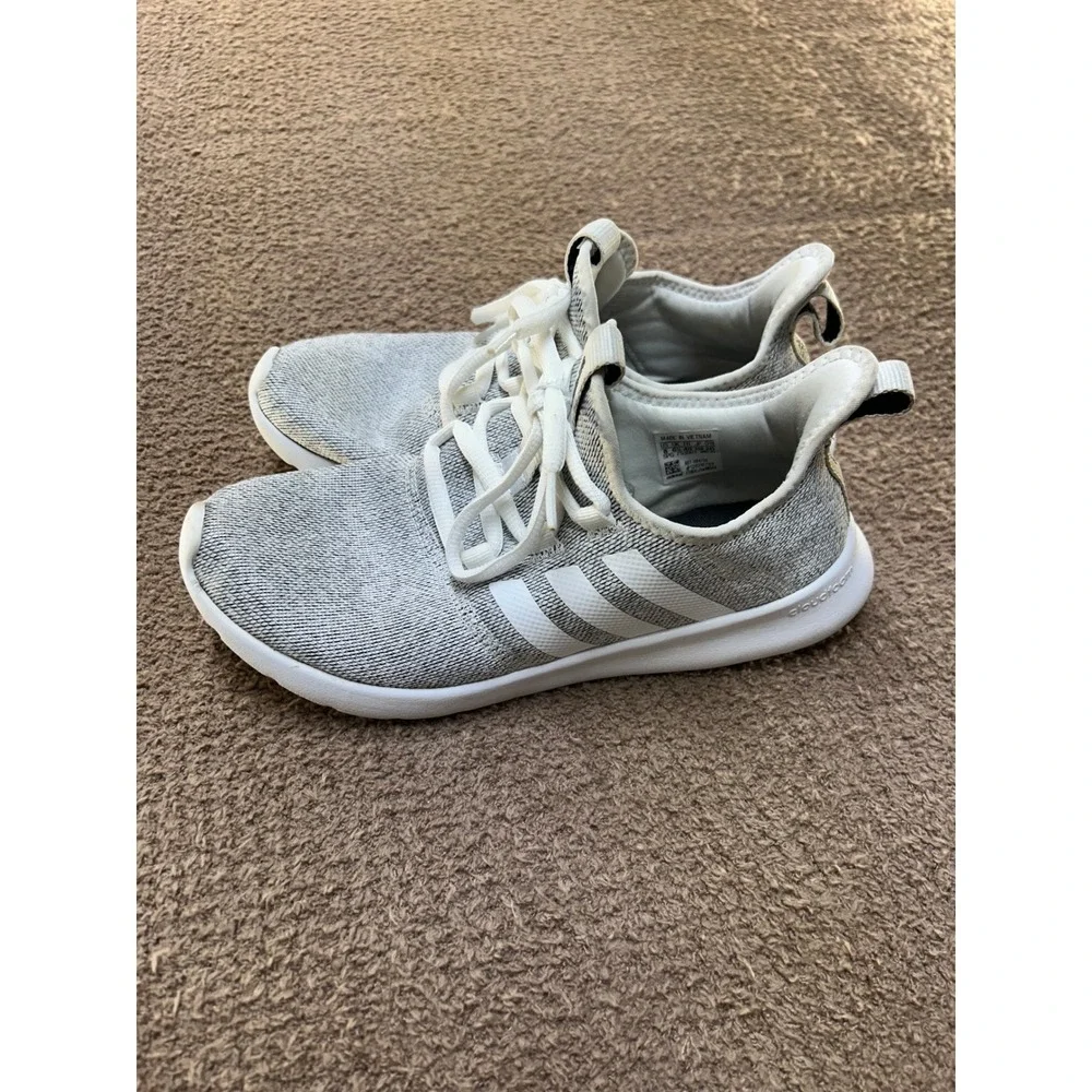 Adidas Cloudfoam Pure 2.0 Grey White Knit Running Shoes H04756 Womens 8